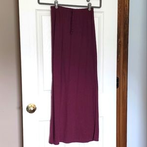 Maroon Stretch Ankle Maxi Skirt